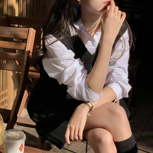 《韓國正品》韓國製柔美針織連身裙-米,灰,黑