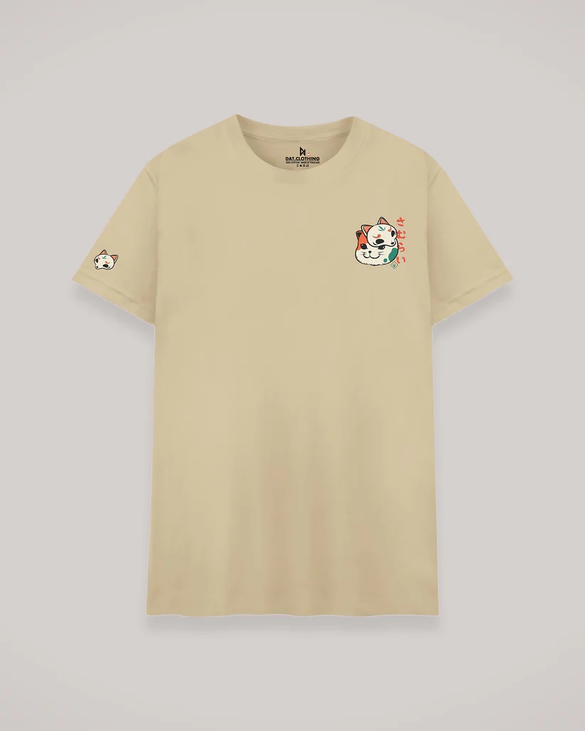 cat samurai front oversized t shirt