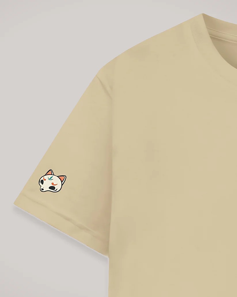 cat samurai shoulder print
