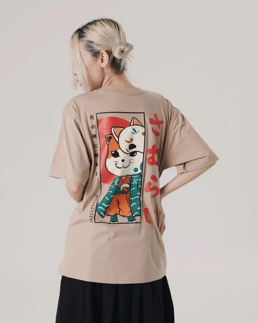 women wearing cat samurai front print
