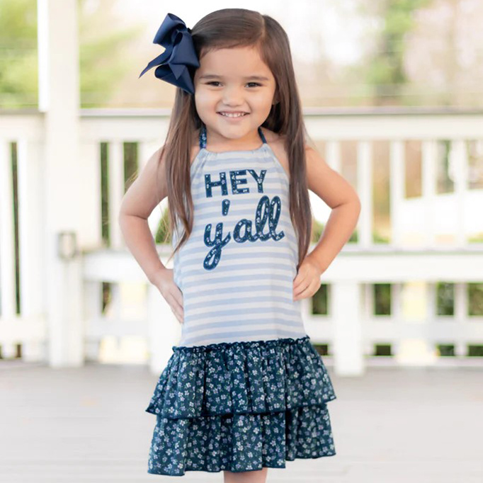 《美國代購》俏皮可愛 - 美國南方風情繞頸綁帶洋裝