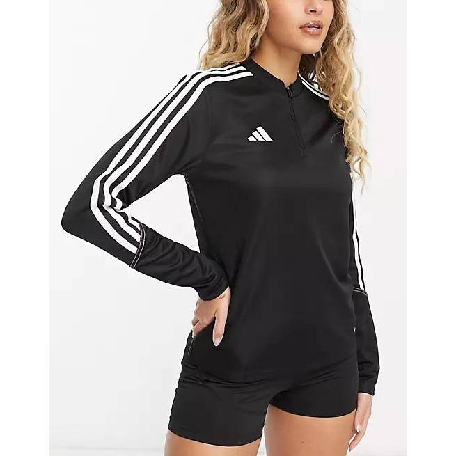 《英國代購》adidas 愛迪達 足球 Tiro 23 黑色 1/4 拉鍊上衣